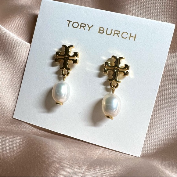 Tory Burch Kira Small Pearl Drop Earrings Womens Designer Earrings - Picture 6 of 8